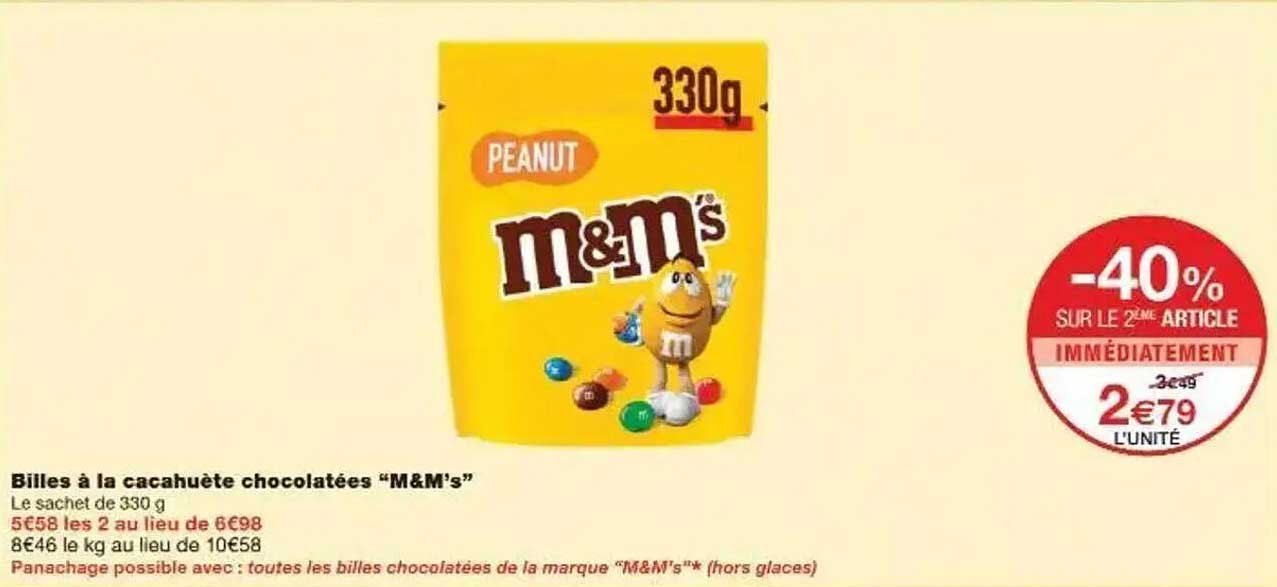 Billes à la cacahuète chocolatées "M&M's"