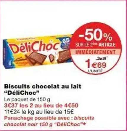 Biscuits chocolat au lait "DéliChoc"