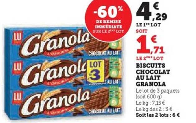 BISCUITS CHOCOLAT AU LAIT GRANOLA