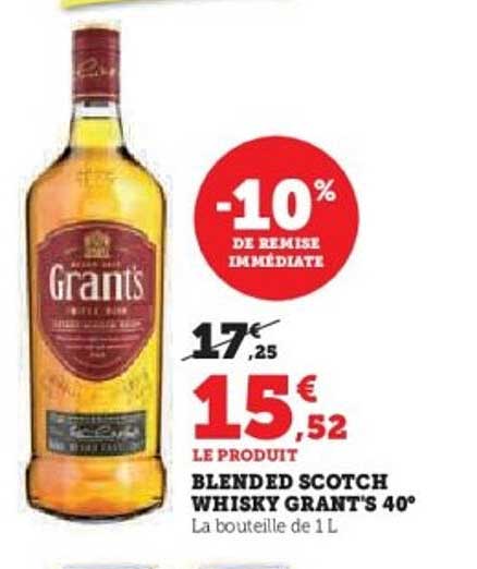 BLENDED SCOTCH WHISKY GRANT'S 40°