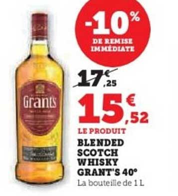 BLENDED SCOTCH WHISKY GRANT'S 40°