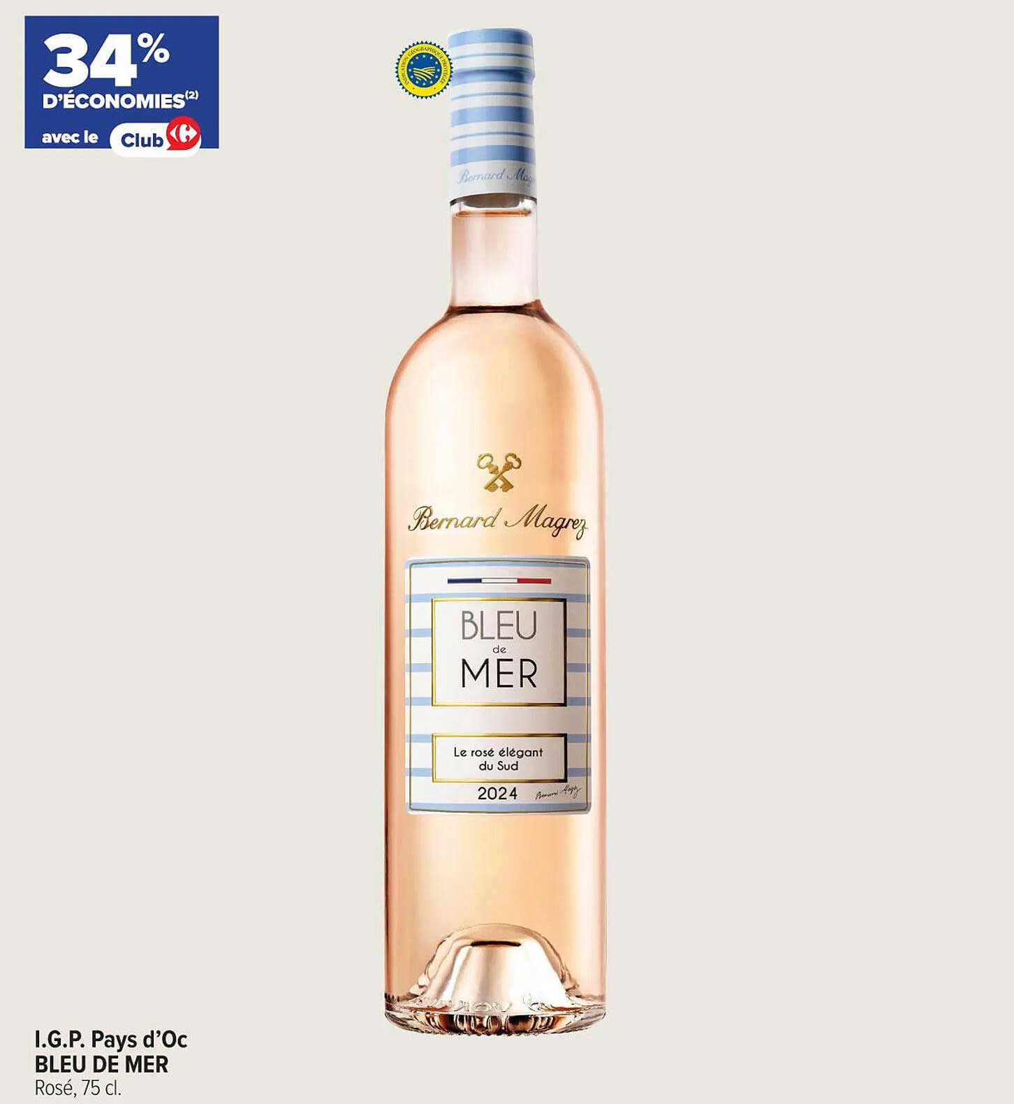 BLEU DE MER I.G.P. Pays d'Oc Rosé 2024 - 34% d'économies