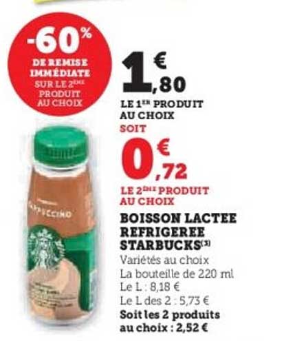 BOISSON LACTEE REFREGIREE STARBUCKS