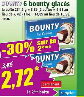 Bounty 6 bounty glacés