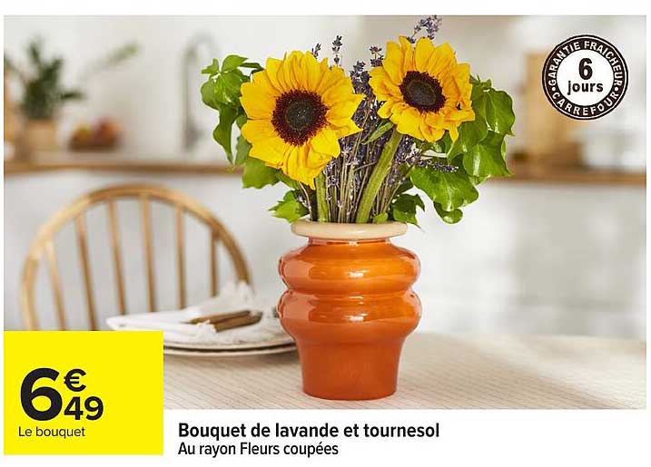 Bouquet de lavande et tournesol