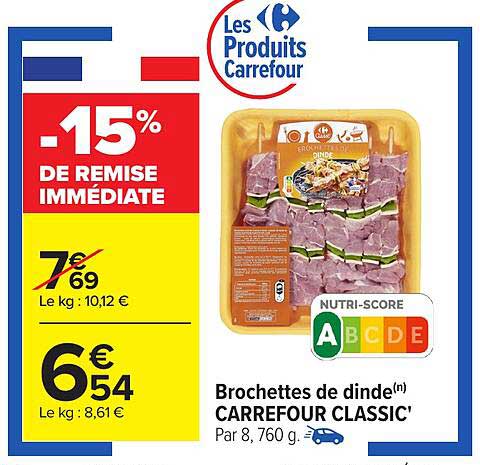 Brochettes de dinde(n) CARREFOUR CLASSIC'
