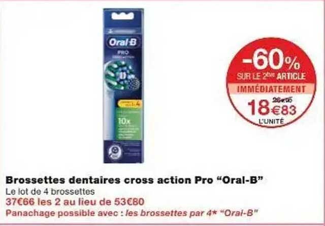 Brossettes dentaires cross action Pro "Oral-B"