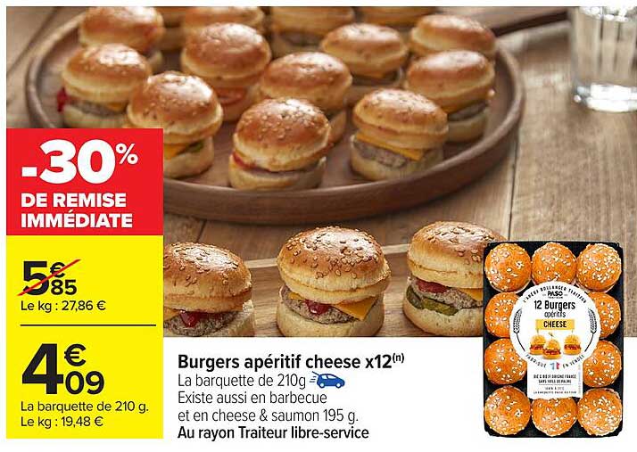 Burgers apéritif cheese x12