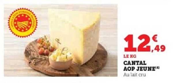 CANTAL AOP JEUNE(6) Au lait cru