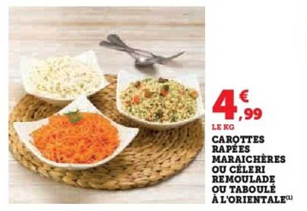 CAROTTES RÂPÉES MARIACHÈRES OU CÉLERI REMOULADÉ OU TABOULÉ À L'ORIENTALE