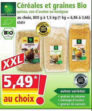 Céréales et graines Bio