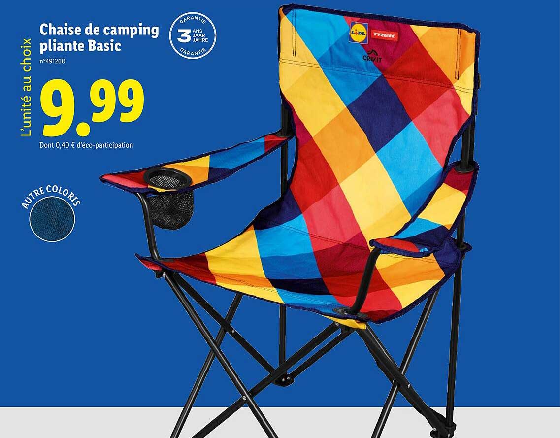 Chaise de camping pliante Basic