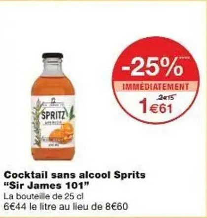 Cocktail sans alcool Sprits "Sir James 101"