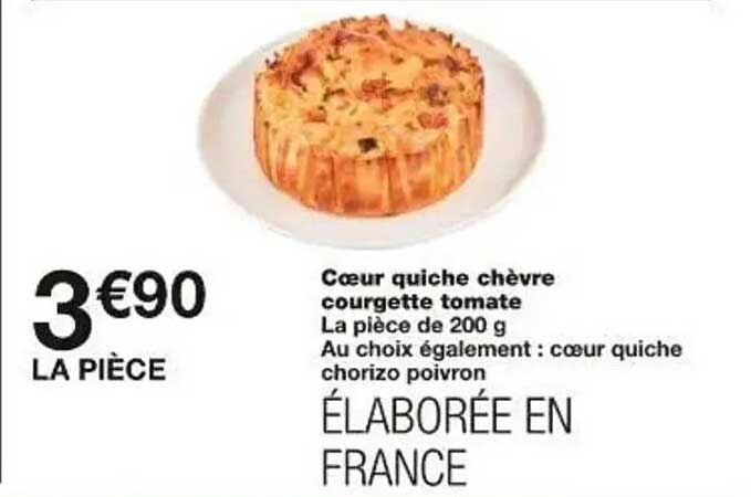 Cœur quiche chèvre courgette tomate
