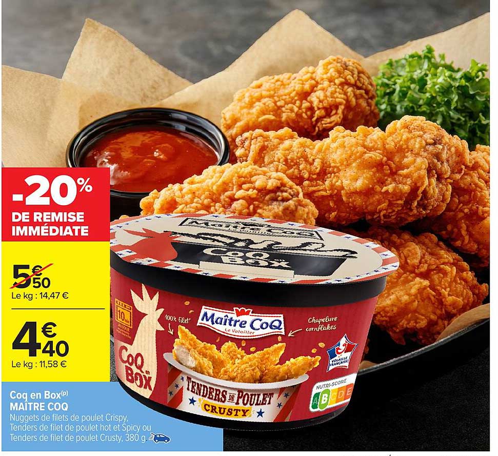 Coq en Box® MAITRE COQ Tenders de Poulet Crusty -20% De Remise Immédiate