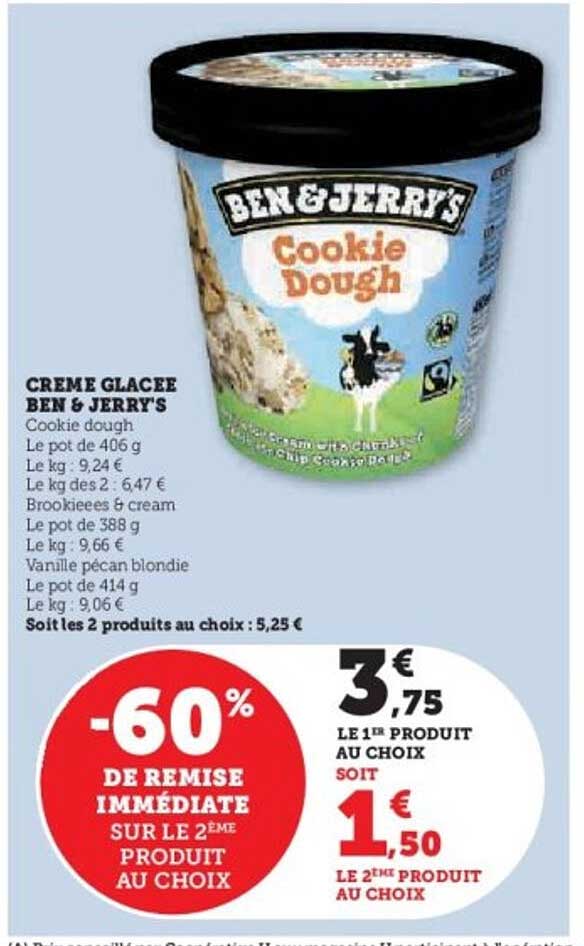 CREME GLACEE BEN & JERRY'S Cookie dough