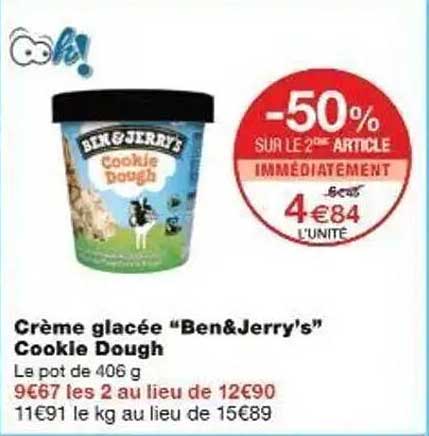 Crème glacée "Ben&Jerry's" Cookie Dough