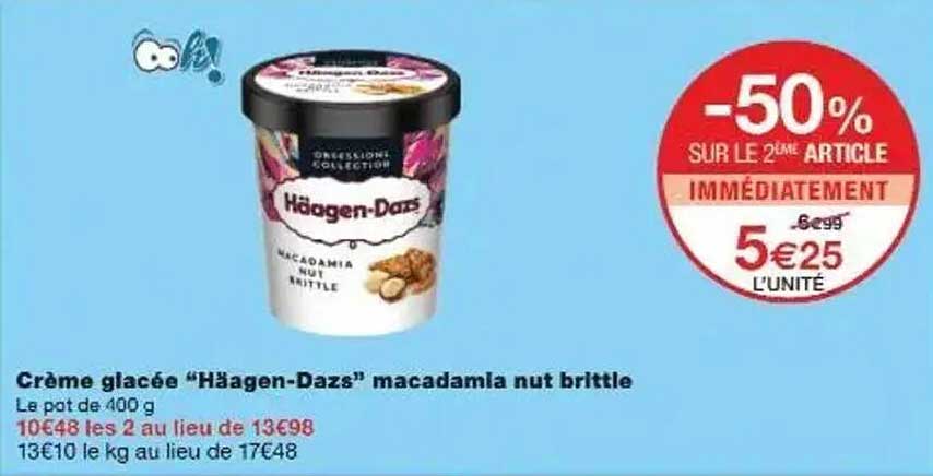 Crème glacée "Häagen-Dazs" macadamia nut brittle