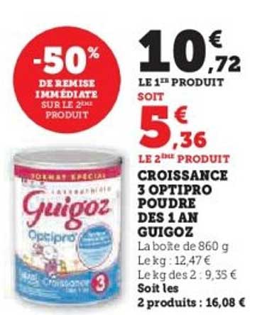 CROISSANCE 3 OPTIPRO POUDRE DES 1 AN GUIGOZ