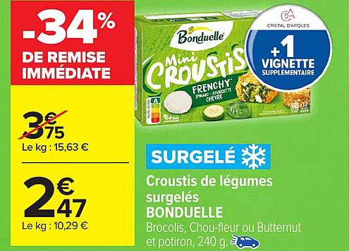 Croustis de légumes surgelés BONDUELLE – Mini Croustis Frenchy