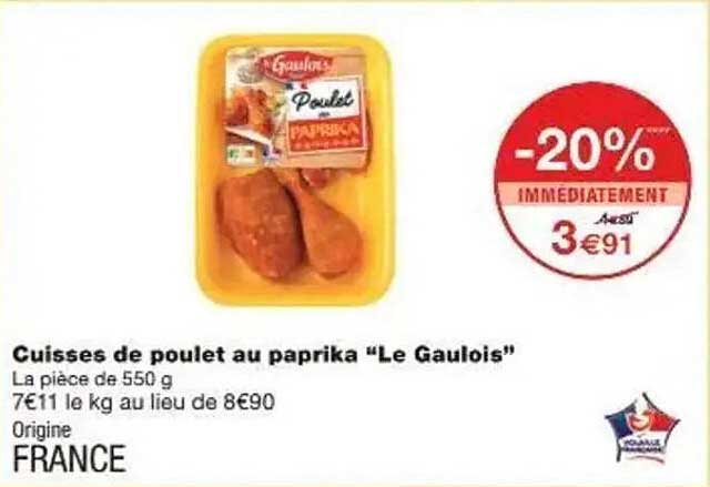 Cuisses de poulet au paprika "Le Gaulois"