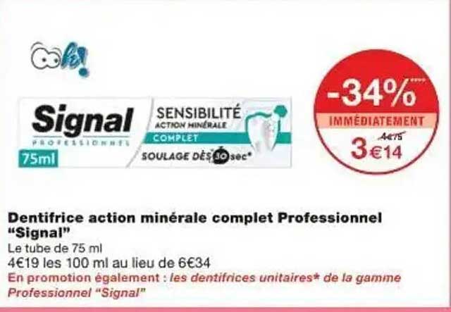 Dentifrice action minérale complet Professionnel "Signal"