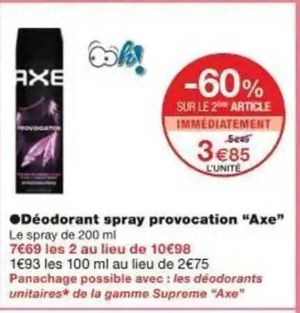 Déodorant spray provocation "Axe"