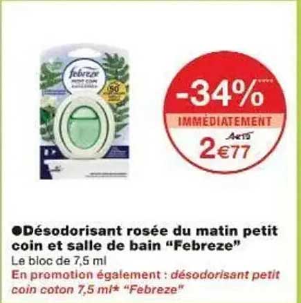Désodorisant rosée du matin petit coin et salle de bain “Febreze”