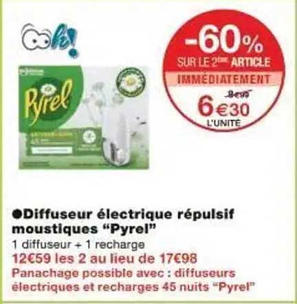 Diffiseur électrique répulsif moustiques "Pyrel"