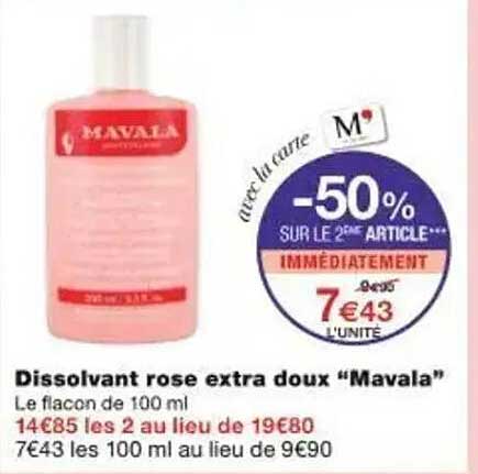 Dissolvant rose extra doux "Mavala"