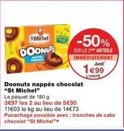 Doonuts nappés chocolat "St Michel"