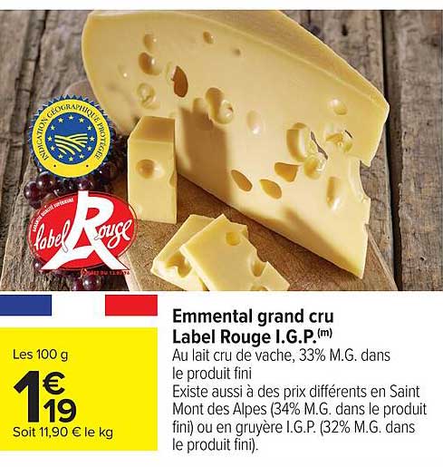 Emmental grand cru Label Rouge I.G.P.(m)