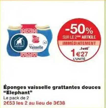 Éponges vaisselle gratantes douces "Elephant"
