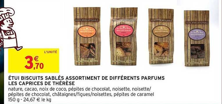 ÉTUI BISCUITS SABLÉS ASSORTIMENT DE DIFFÉRENTS PARFUMS LES CAPRICES DE THÉRÈSE