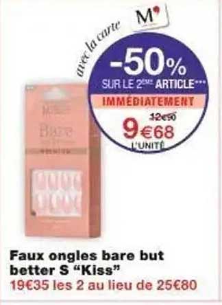 Faux ongles bare but better S "Kiss"