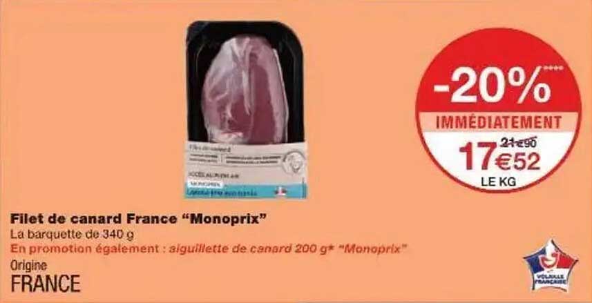 Filet de canard France “Monoprix”