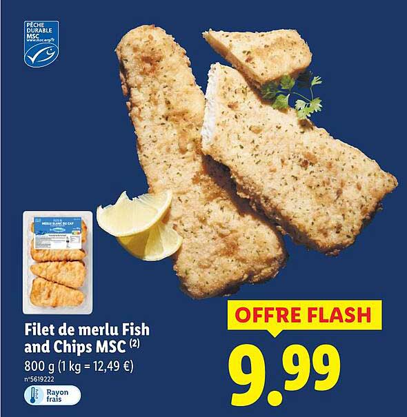 Filet de merlu Fish and Chips MSC