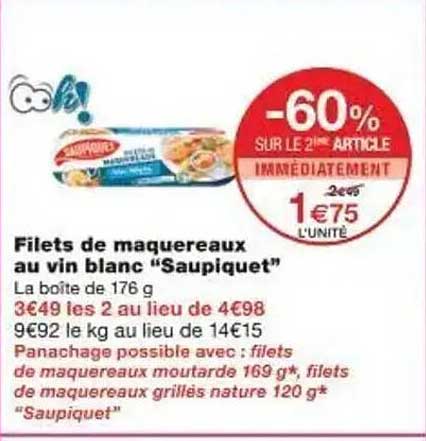Filets de maquereaux au vin blanc "Saupiquet"