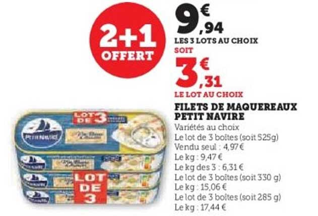FILETS DE MAQUEREAUX PETIT NAVIRE
