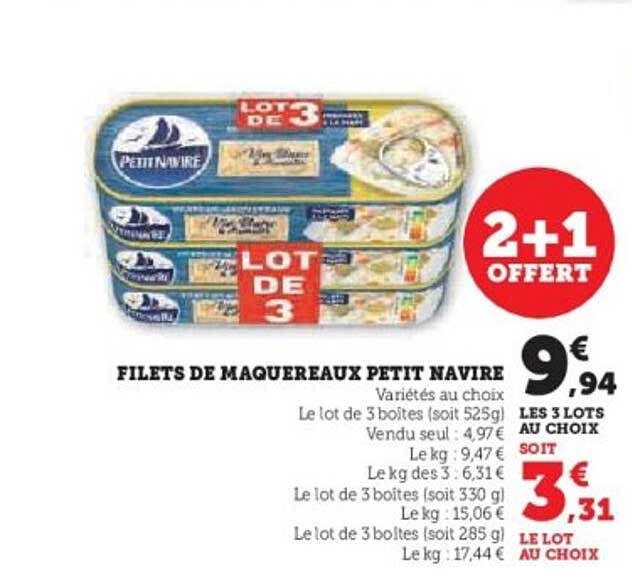FILETS DE MAQUEREAUX PETIT NAVIRE