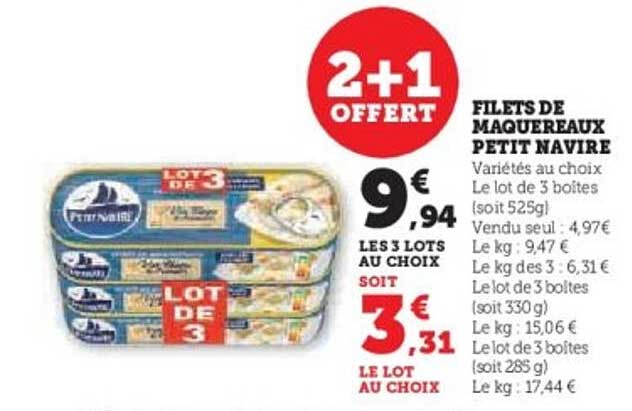 FILETS DE MAQUEREAUX PETIT NAVIRE