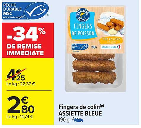 Fingers de colin(p) ASSIETTE BLEUE
