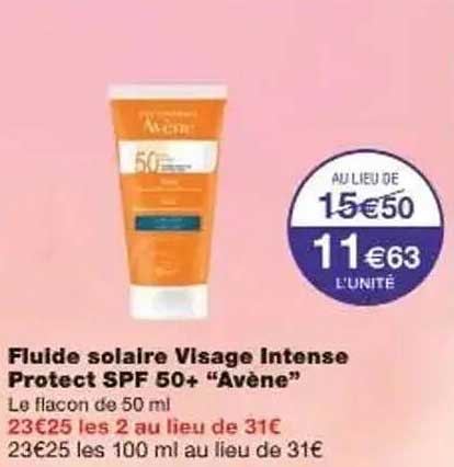 Fluide solaire Visage Intense Protect SPF 50+ “Avène”