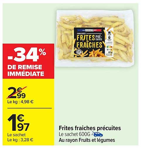 Frites fraîches précuites