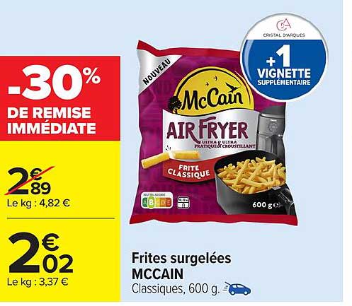 Frites surgelées MCCAIN Classiques, 600 g