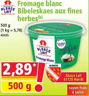 Fromage blanc Bibeleskaes aux fines herbes