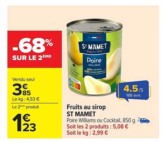 Fruits au sirop ST MAMET