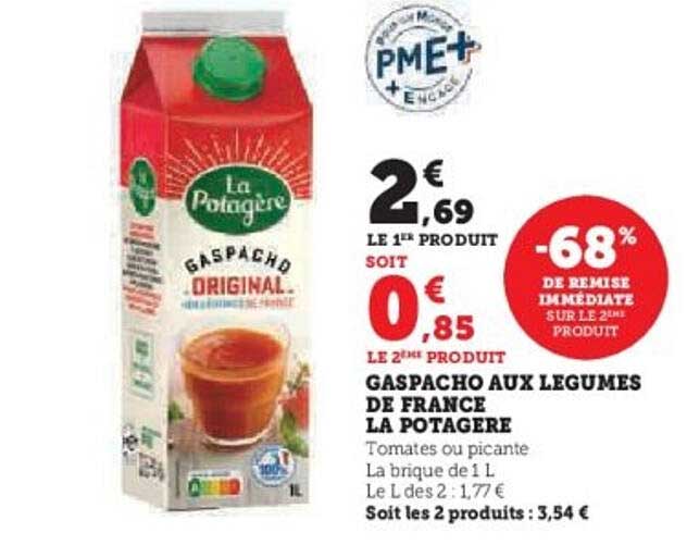 Gaspacho aux légumes de France La Potagère