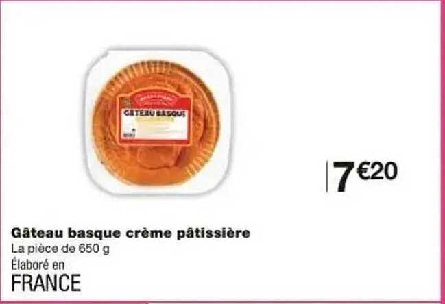 Gâteau basque crème pâtissière