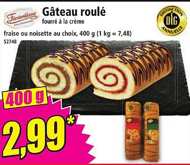 Gâteau roulé fourré à la crème